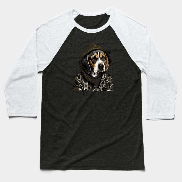 Beagle Rapper Baseball T-Shirt by JayD World